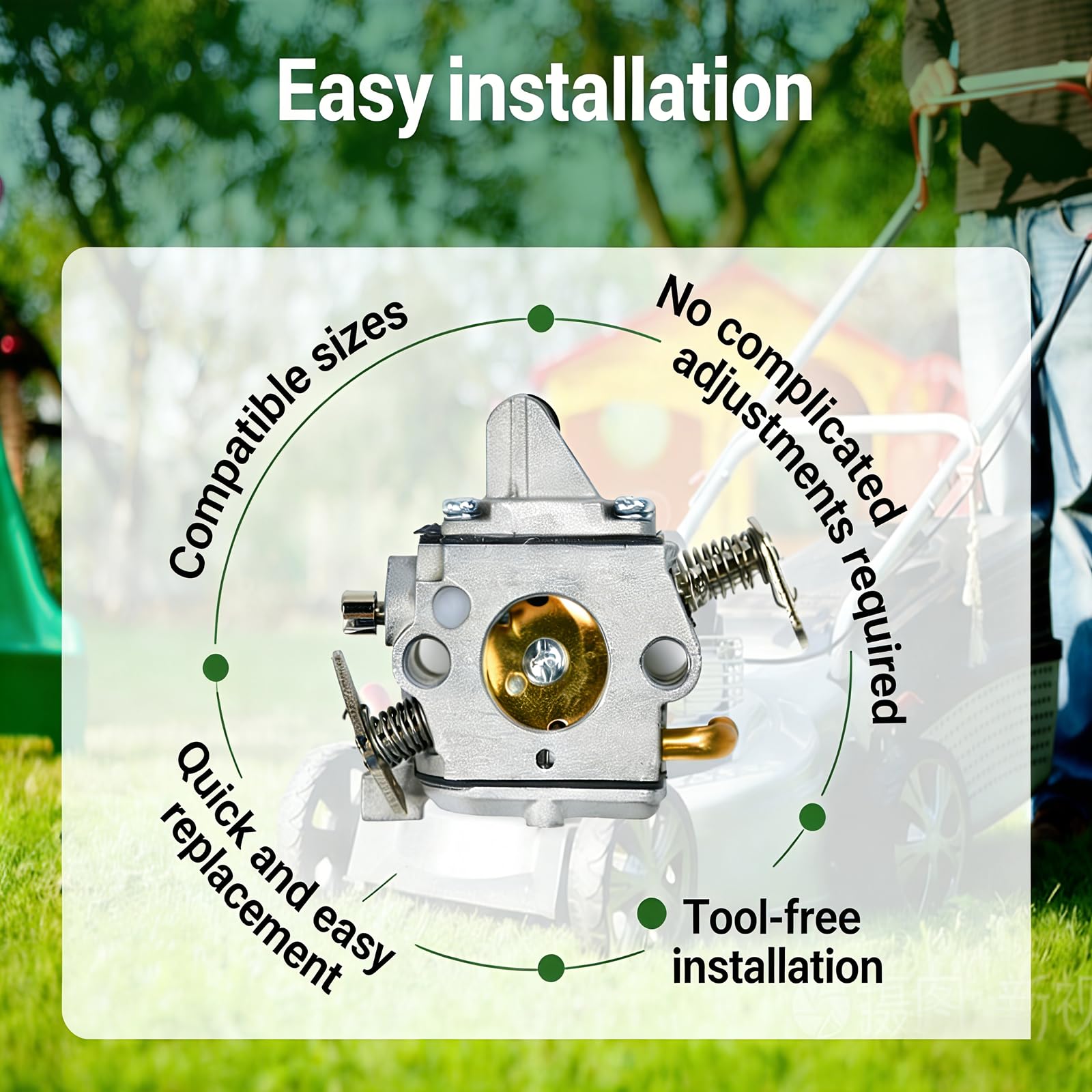 Carburador para Desbrozadora, Compatible con STIHL MS170 180 017 018, Kit Recambios Carburetor con 3 Juntas, Esponja, Filtro de Aire, Filtro de Combustible, Bujía, 2 Mangueras, Tubo de Admisión