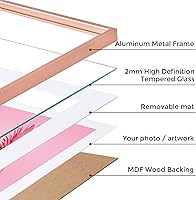 Vista 11 de Fun Memories Portarretratos de metal de 16 x 20 pulgadas con paspartú de 11 x 14 pulgadas, acabado de aluminio cepillado, parte delantera de vidrio