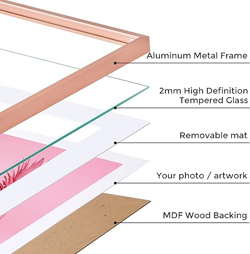Miniatura 4 de Marco de aluminio de 16 x 20 pulgadas, marco de fotos de metal de 16 x 20 pulgadas con paspartú a 11 x 14 pulgadas, marco de aluminio para colgar en