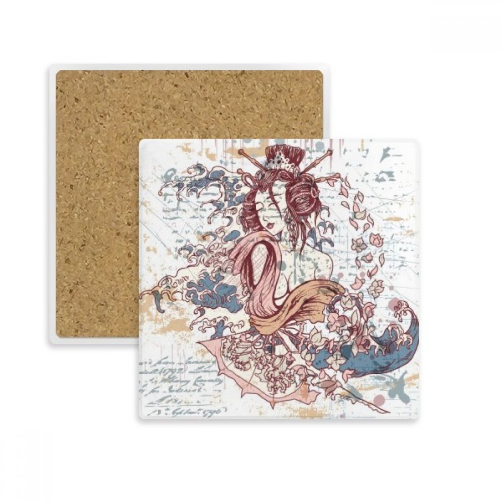 Dessous de verre Japon Waves pour des pauses café sereines sans taches sur la table