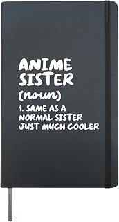 Anime Sister Definition Funny Japanese Hardcover Journal, Black