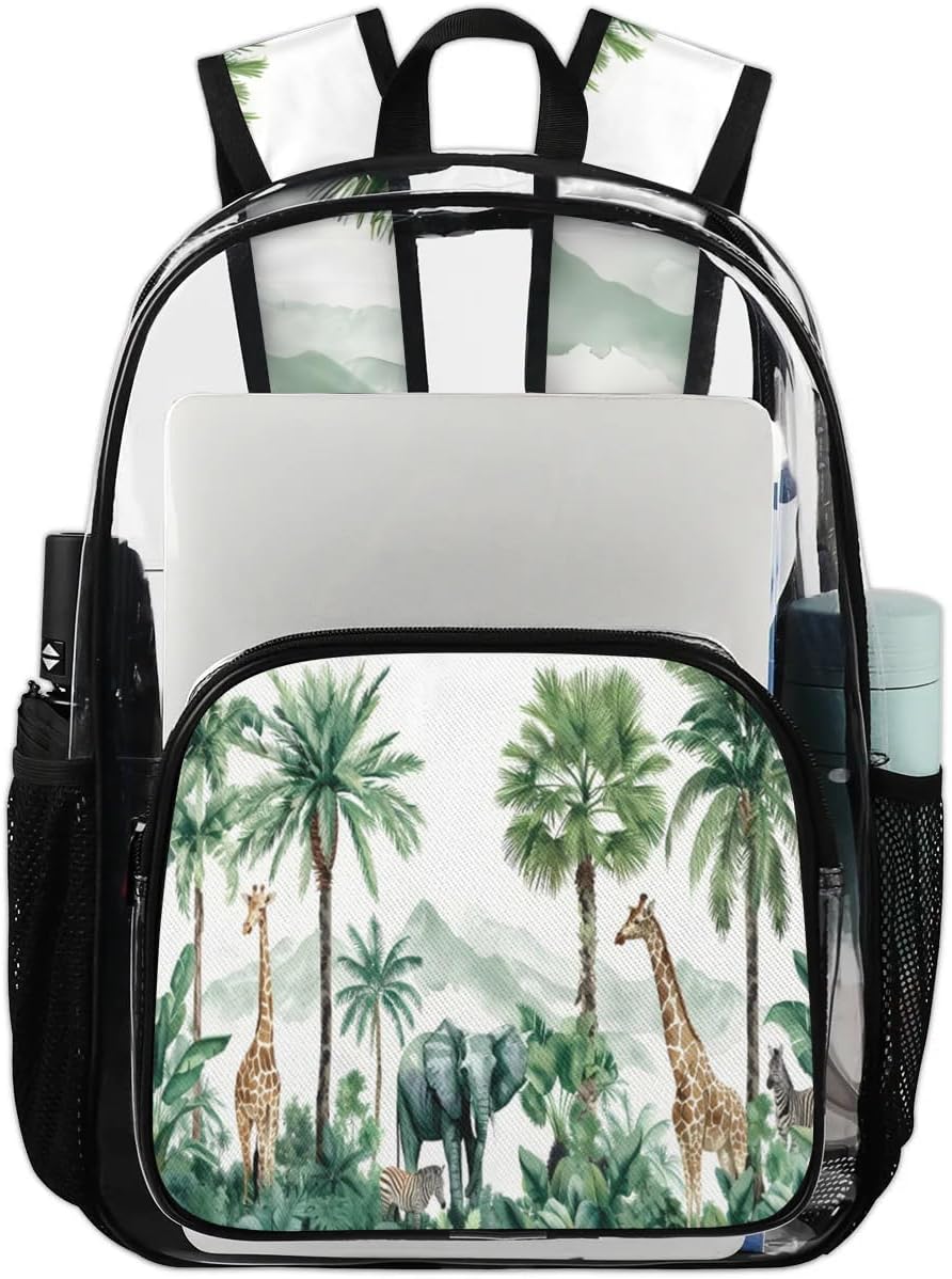 Spider Web Clear Backpack for Women Men Teen - PVC Transparent Backpack Large Clear Bag for Concert Work