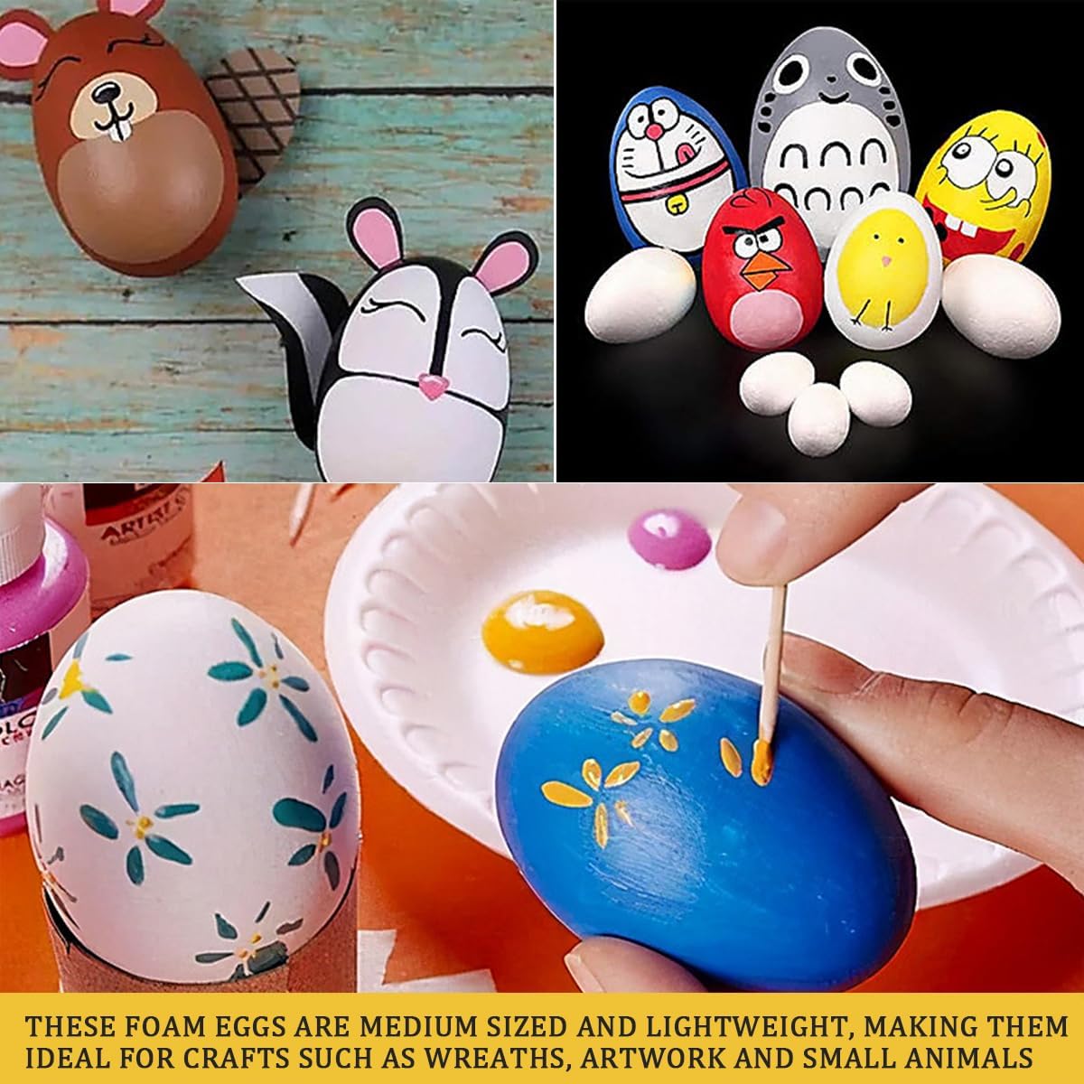 2Pcs Foam Eggs, Unfinished Eggs, Blank Solid Eggs for DIY Crafts Painting, Easter Eggs Decoration (7.5 Inches)