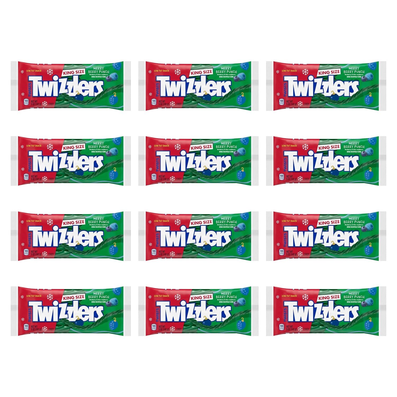 Licorice Candy Nibz – Cherry Flavored, 12-Pack King, Size Bags (4.28oz Each, 51.36oz Total) – Chewy Red, Bites, Low Fat, Retro Sweet Snack, Kosher, Party & Movie Treats