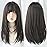 7JHH WIGS Black Wigs with Bangs Synthetic Dark Brown Wig Long Straight Wig for Women Party and cosplay wig (23 Natural Black NEW