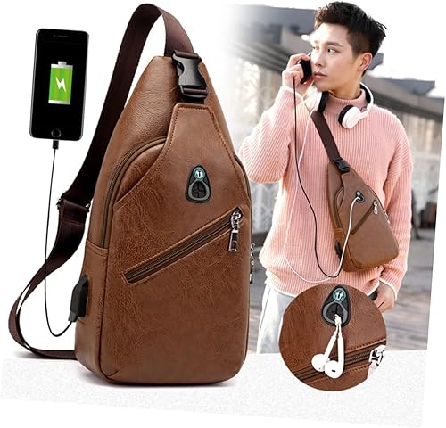 Miniatura 3 de VALICLUD 2pcs Men Crossbody Bags Mens Messenger Bag Men Messenger Bag Crossbody for Men Small Backpack for Men Chest Bag Men Chest Bag for Men Sling