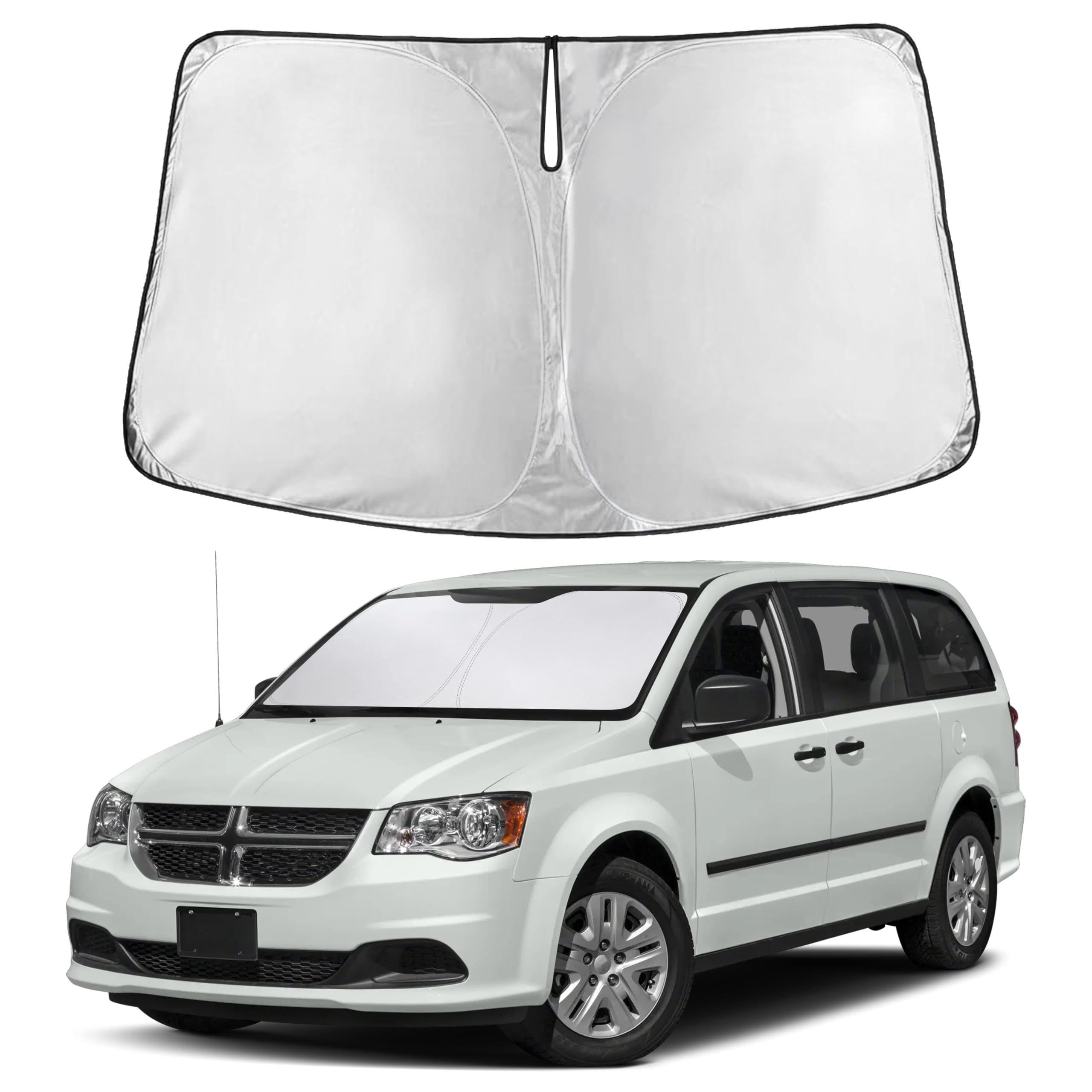 Autovir Windshields Sun Shade Fit for 2008-2018 2019 2020 Dodge Caravan