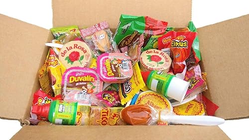 Mexi-Mix Box Surtido de dulces mexicanos 86 unidades Paquete de cuidado de caramelos Variedad de cajas de dulces picantes regalo a granel de dulces