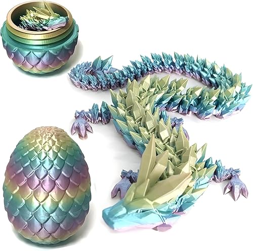Miniatura 7 de shyhand Dragón impreso en 3D, dragón articulado, dragón de cristal con huevo de dragón, juguete de huevo de dragón para ansiedad, juguetes de