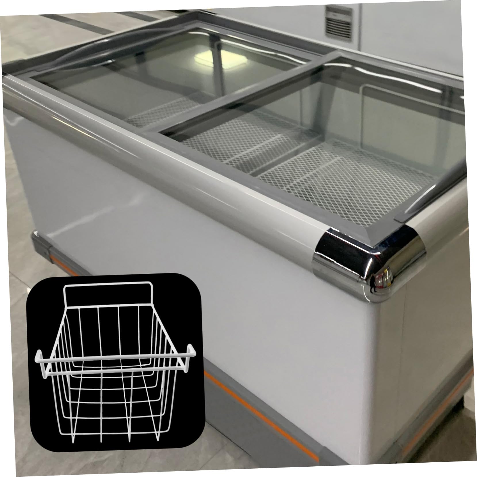 iplusmile Cestas Colgantes para Congelador 3 Piezas 42x22x20 Cm Malla Alambre Resistente Organizador Almacenamiento Refrigerador Congelador Uso Doméstico