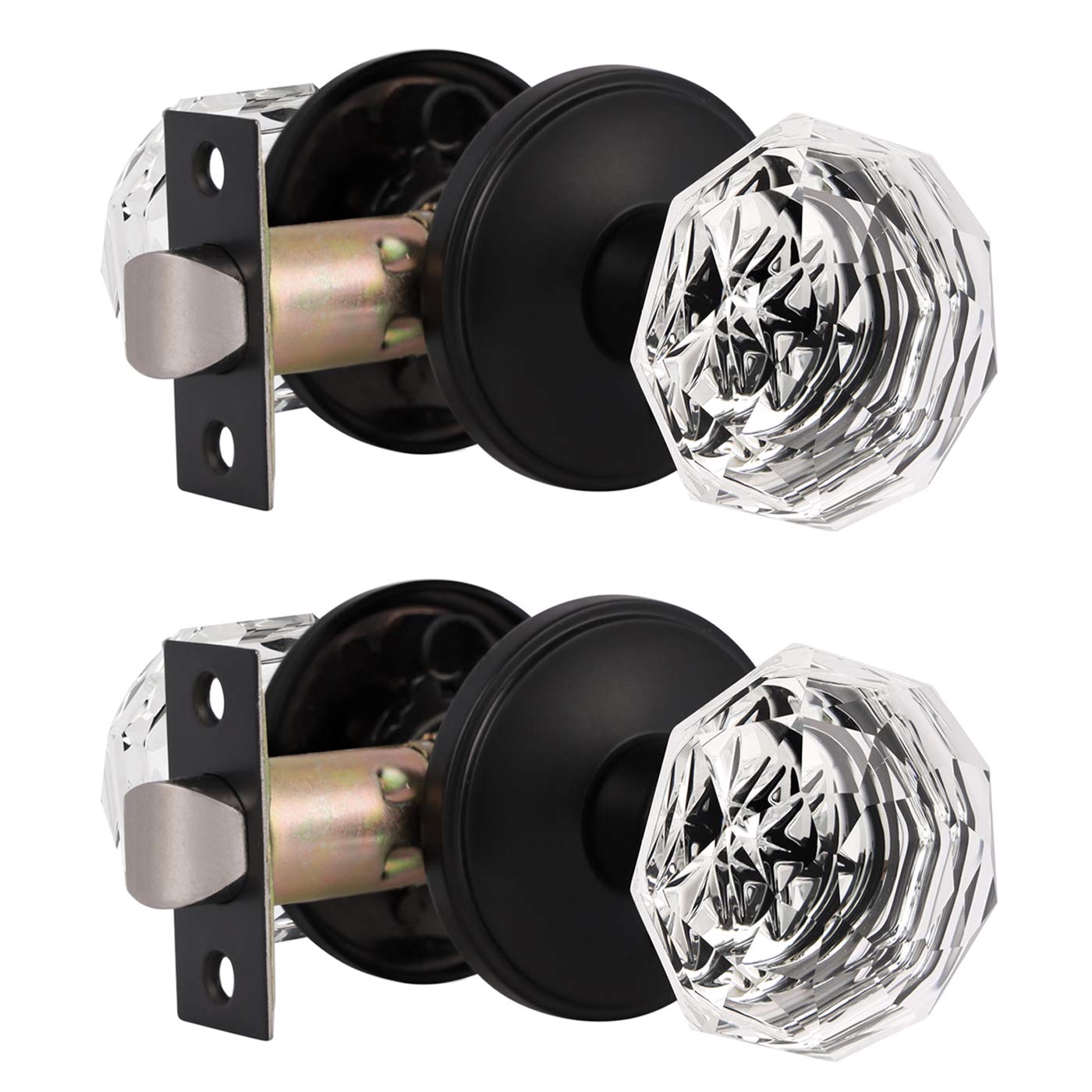 Black Privacy Door Knobs - 5 Pack with Lock -21