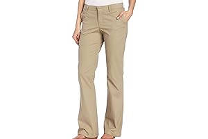 Women's Flat Front Stretch Cotton Blend Khaki Pants