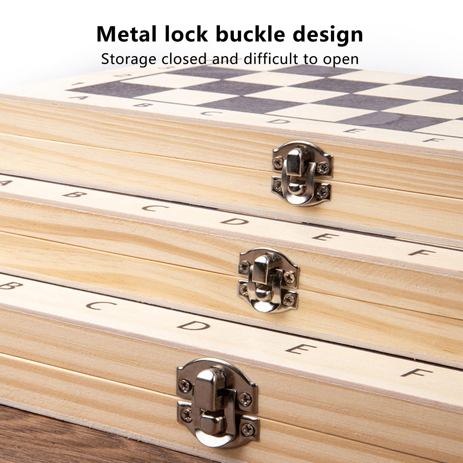Scacchiera in Legno,9.4 "X 9.3" Scacchiera Portatile con Slot di stoccaggio degli Scacchi,Facile da trasportare, Scacchiera Pieghevole per i Principianti e Adulti(Size:13.3 * 13.3in)