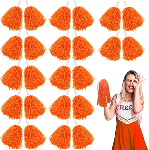 Lovecheer 24 pompones de plástico de animadora con asa para animadoras deportivas y bailar