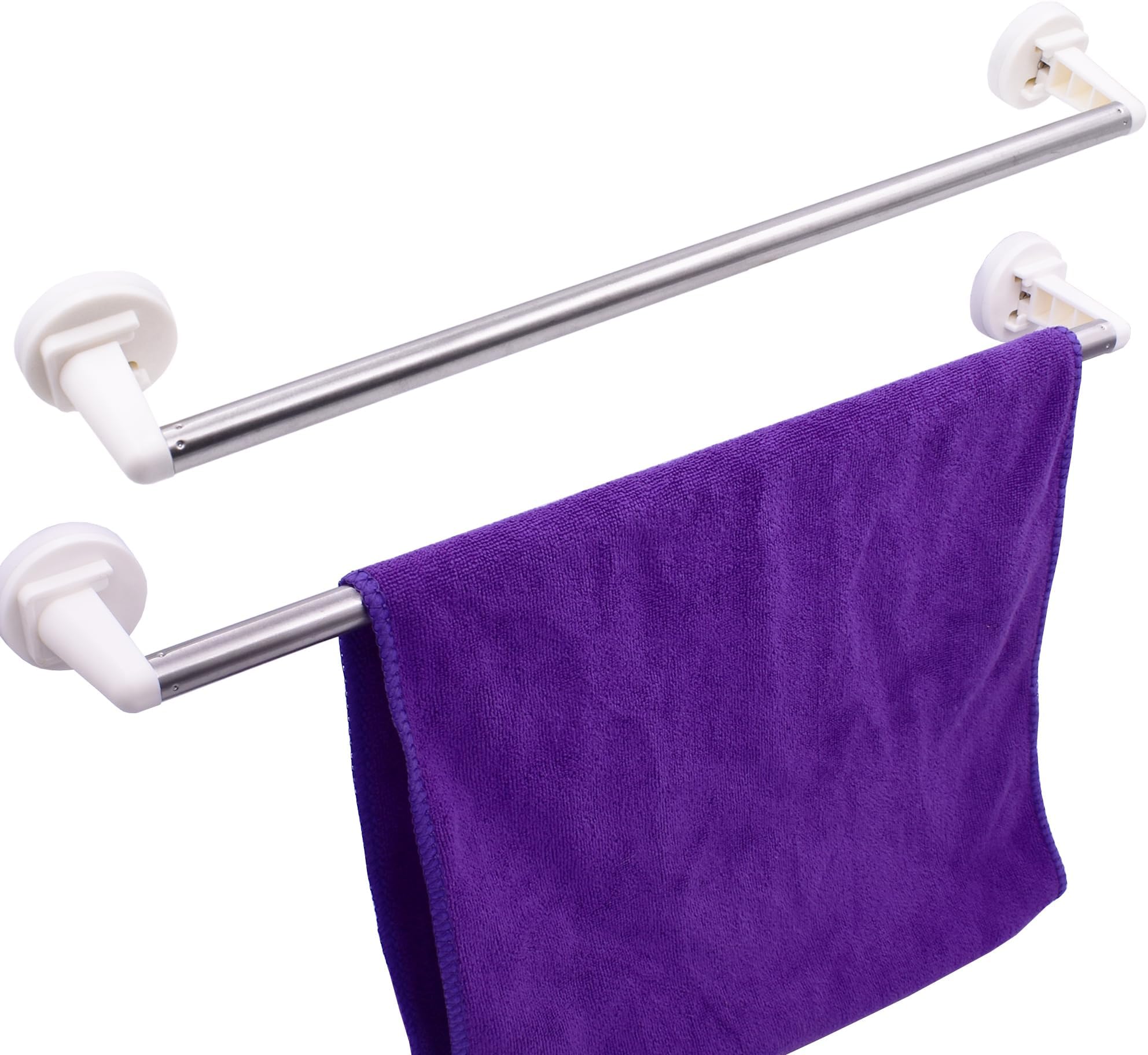 Type-C Magnetic Towel Bar Holder Rack Hanger for Refrigerator, Kitchen Sink,Oven -for Curtain,Towel,Flag,etc -16 to 38" (2, White)