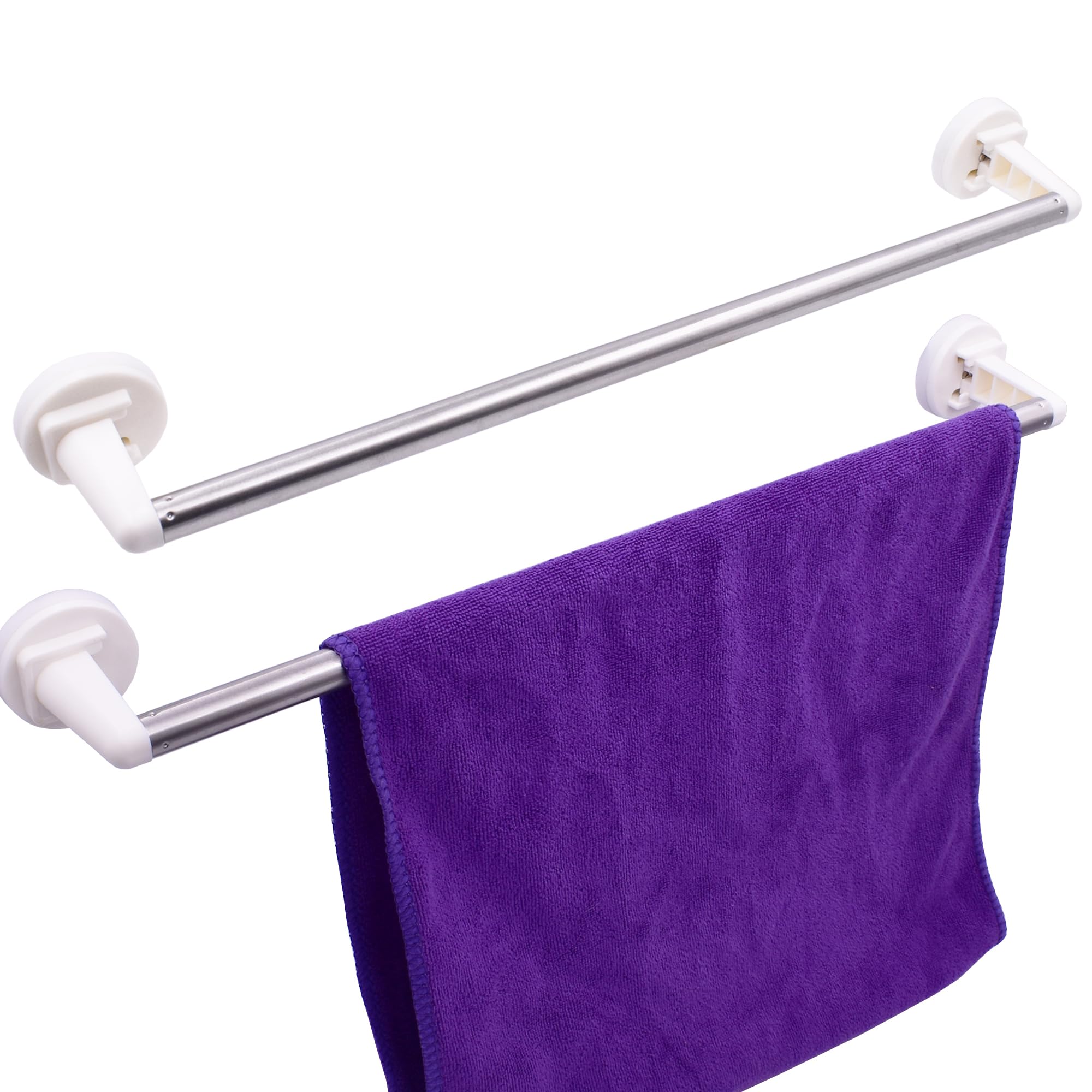 Type-C Magnetic Towel Bar Holder Rack Hanger for Refrigerator, Kitchen Sink,Oven -for Curtain,Towel,Flag,etc -16 to 38" (2, White)