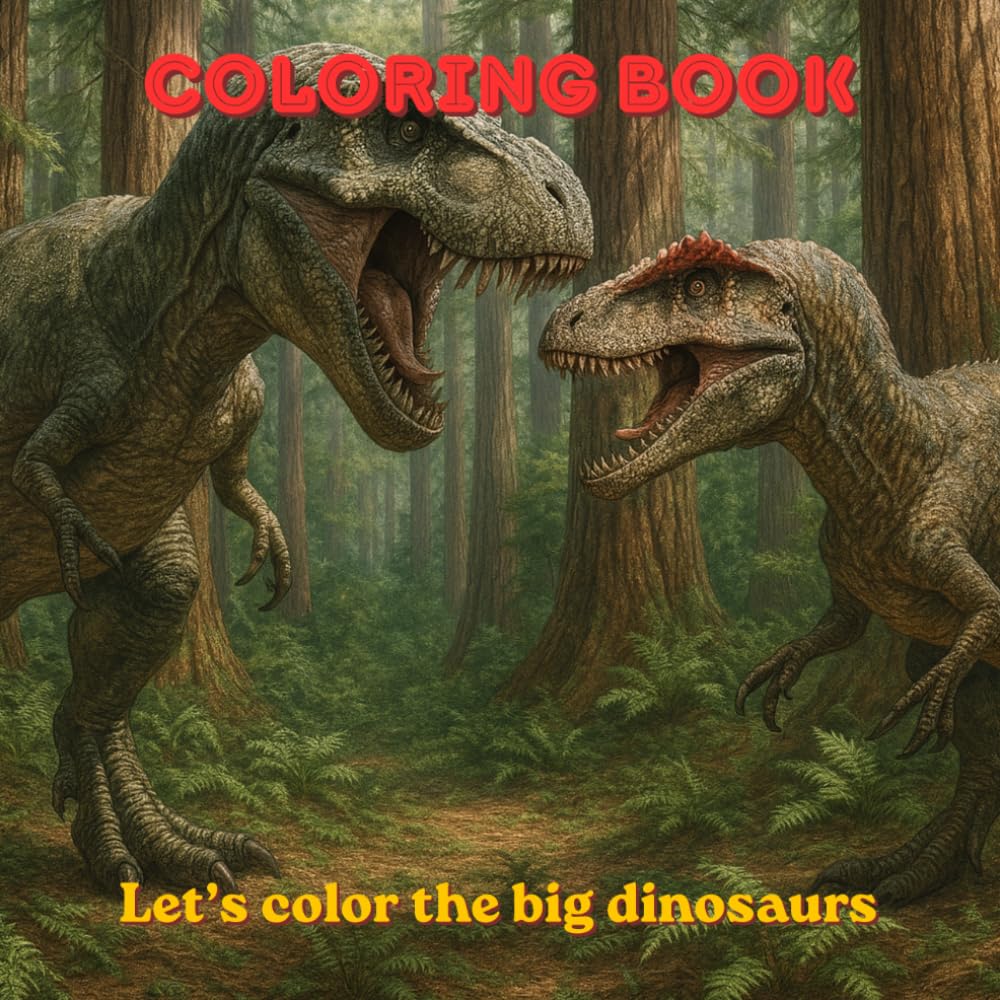 Coloring Book. Let's color the big dinosaurs