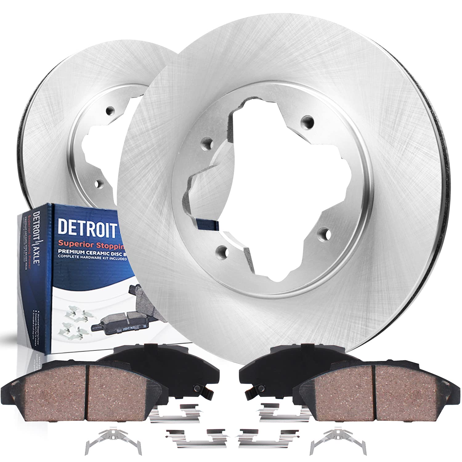 Detroit Axle - Front Brake Kit Rotors &amp; Ceramic Pads for 1990-1993 Accord