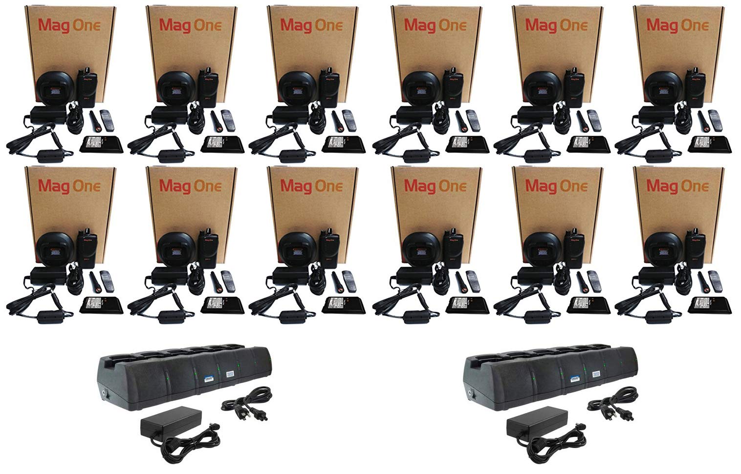 BPR40 VHF 150-174MHz 16 Channel 5 Watt Portable Radio with EC6M-TWP-MT10A Multi Unit Charger 12 Pack