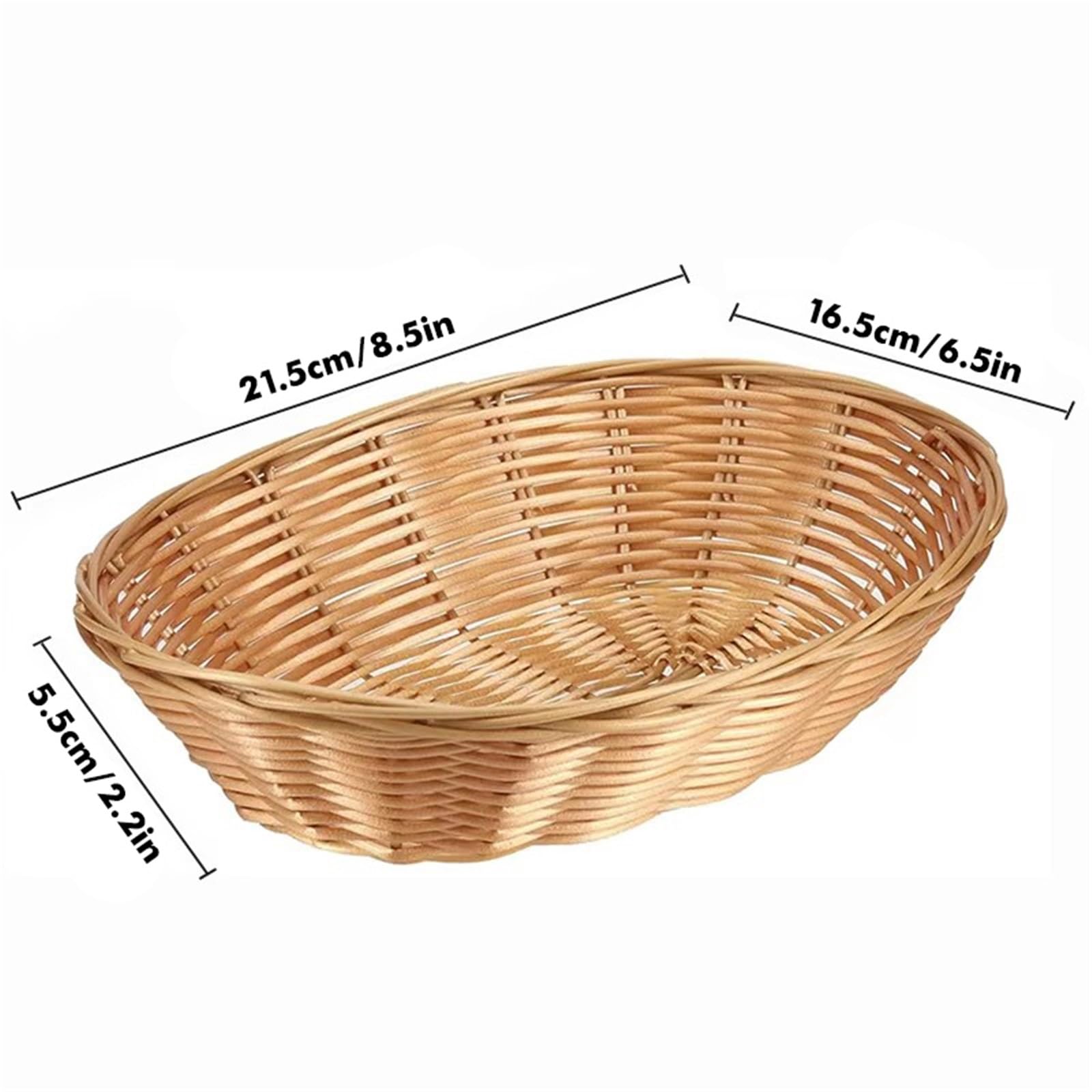 8/20Pcs Wicker Bread Baskets, Handwoven Oval Basket, Tabletop Fruit Vegetables Food Serving Basket for Home Kitchen pour l'organisation de la Maison(5.5 * 16.5 * 21.5cm-20Pcs)