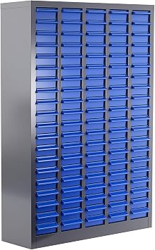 100 Drawers Nut and Bolt Organizer, 26x9x46 Stainless Steel Parts Cabinet with Shelfs & Labels Bolt Organizer for Workshop Tool & Hardware Storage and Organization 100 Drawers
