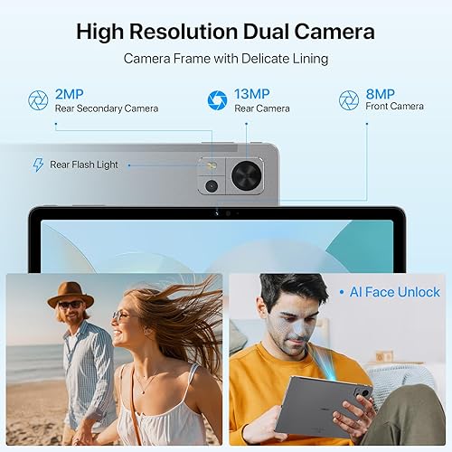 Miniatura 4 de UMIDIGI G5 Tab Desbloqueado Android 13 Tablet 8 (4+4) GB RAM+128GB, 10.1" HD+ Pantalla Full View con bolígrafo, 6000 mAh Mega Batería con Celular y