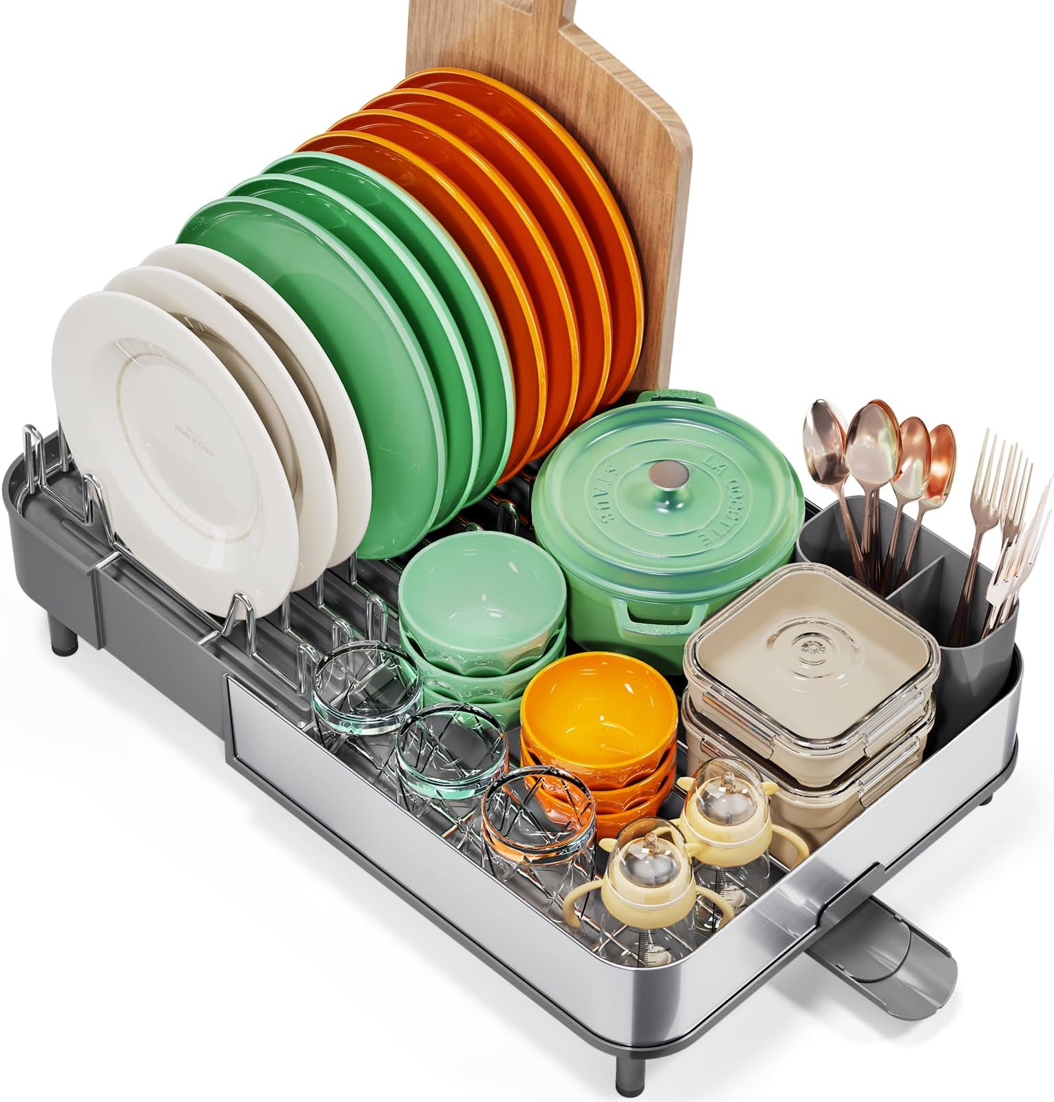 Amazon.com - Dish Drying Rack for Kitchen Counter, 304 Stainless Steel ...