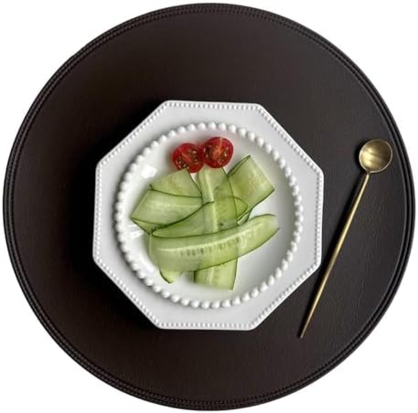 Sets de table ronds en cuir de qualité supérieure avec bord pressé durable rose