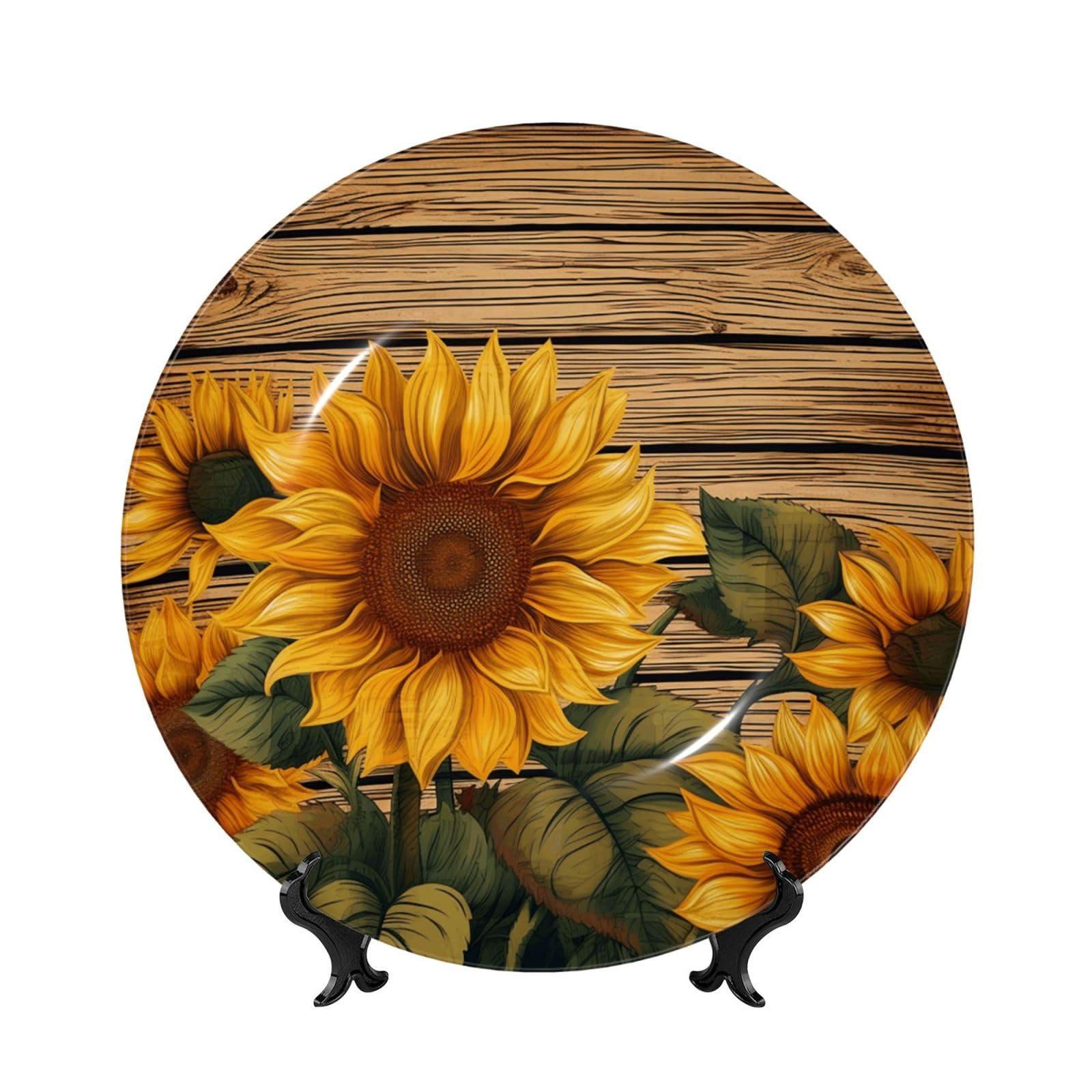 Porcelaine anglaise tournesol 20,3 cm, ornements en céramique maison et décoration murale bureau