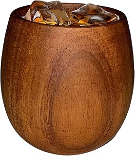 木製バーボングラス | 160ml アルコール ブランデー タンブラー | 木製 バーボン ウイスキー グラス,誕生日 クリスマス ギフト 男性 夫 バー 自宅 家族 集まり 結婚式 レストラン バーベキュー 用