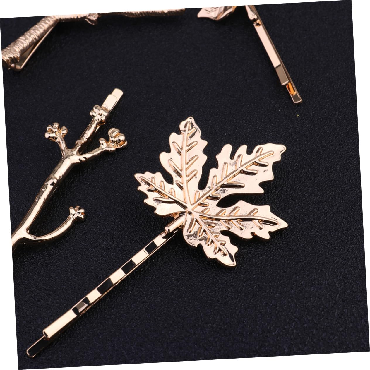 DOITOOL Piezas decoración de oro tocado de cristal pasadores para niñas pinza para el cabello de hoja pinza de pelo de aleación sucursal Accesorios para el cabello sombrerería horquilla