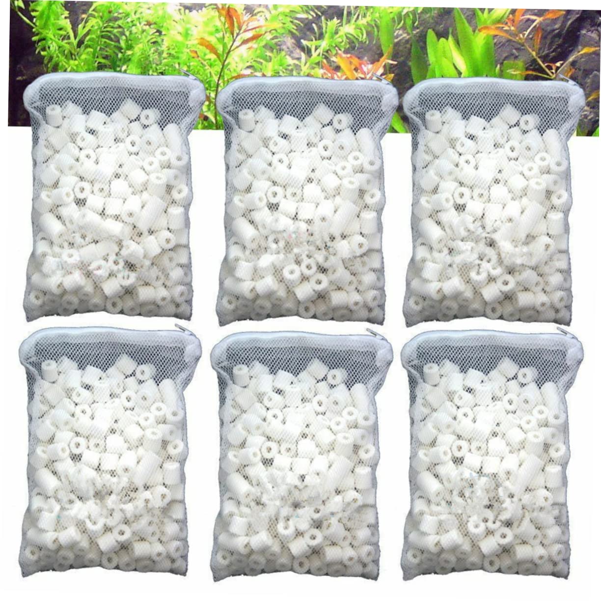Yardwe 6 Paquetes Bola Bio carbón Activado Filtro Acuario Bola Bio Medios filtrantes para peceras Natural Elements Anillo cerámica Bio porosa Poroso Bola biológica Equipo