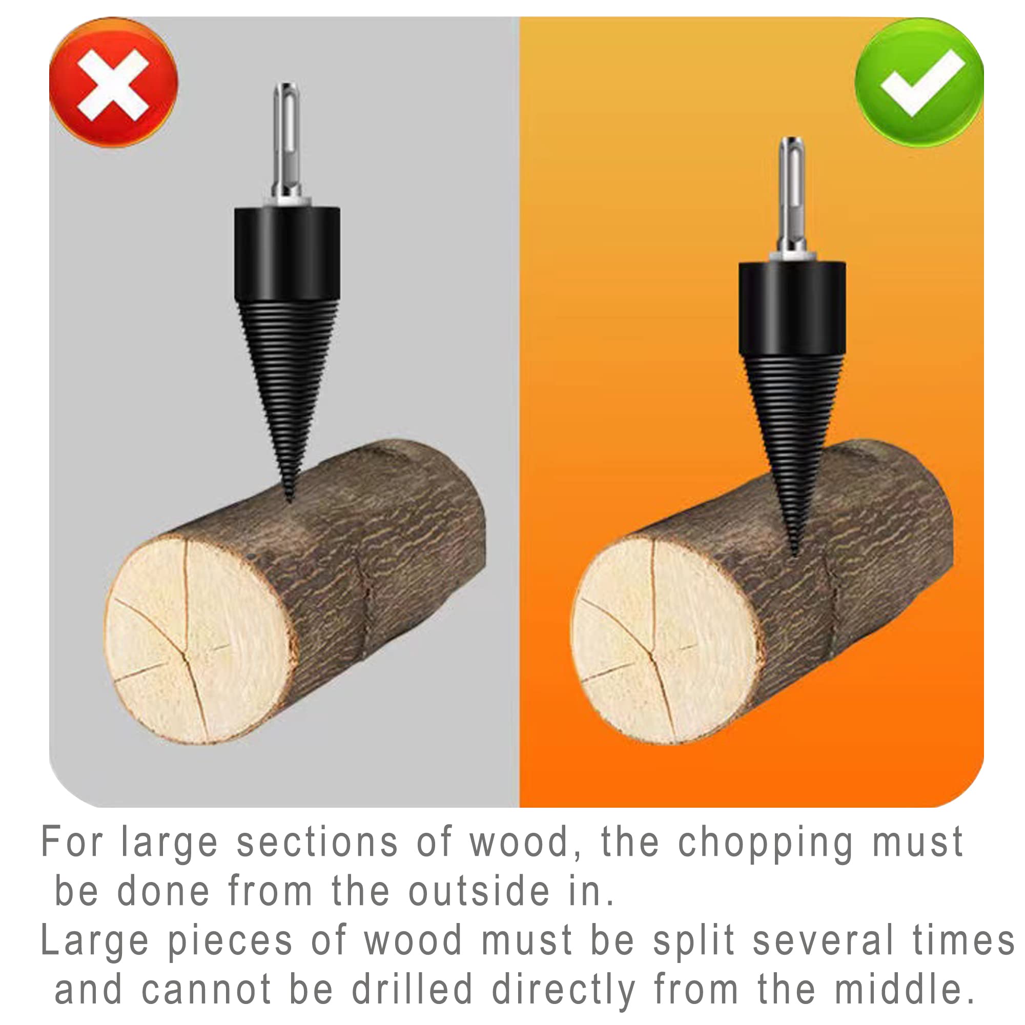 Wood Splitter Log Splitter Drill Bit For Electric Hammer - 50mm High ...
