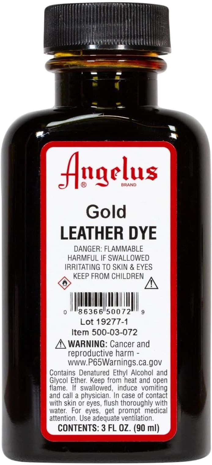 Gold: Leather Dye, 3.4 fl oz (90 ml), Angelus