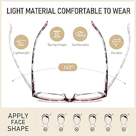 SIGVAN Ladies Reading Glasses Blue Light Blocking Spring Hinge Fashion Pattern Print Eyeglasses for Women (multicolour, 0.50)