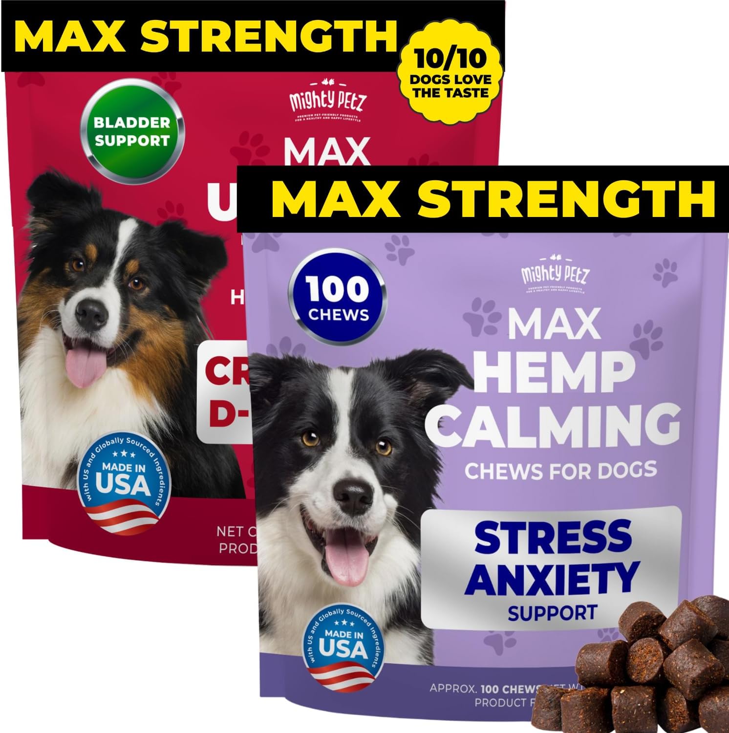 MAX Urinary Tract + MAX Hemp Claming Chews for Dogs