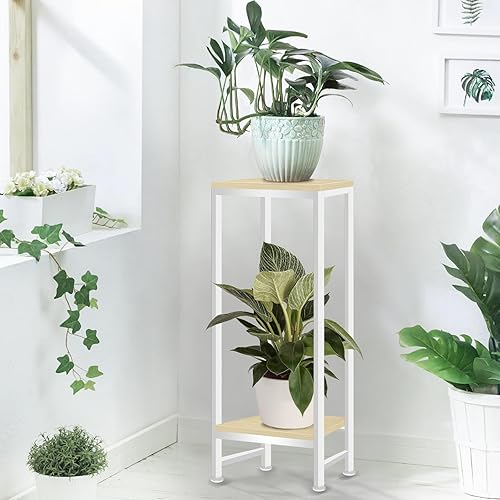Miniatura 2 de Soporte para plantas de interior, soportes altos para plantas de interior y exterior, soporte de flores resistente de 2 niveles de 31 pulgadas,