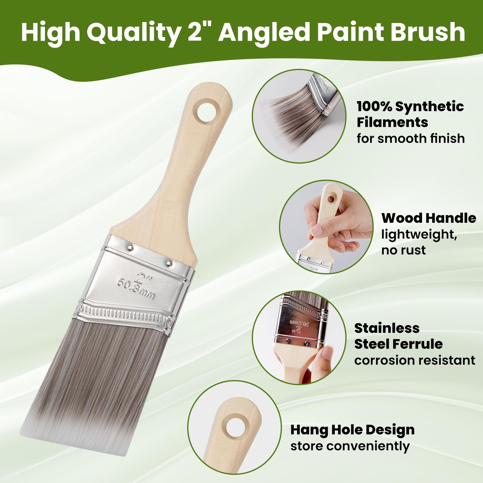 Lot de 9 seaux de peinture à main avec pinceau de 5,1 cm pour
