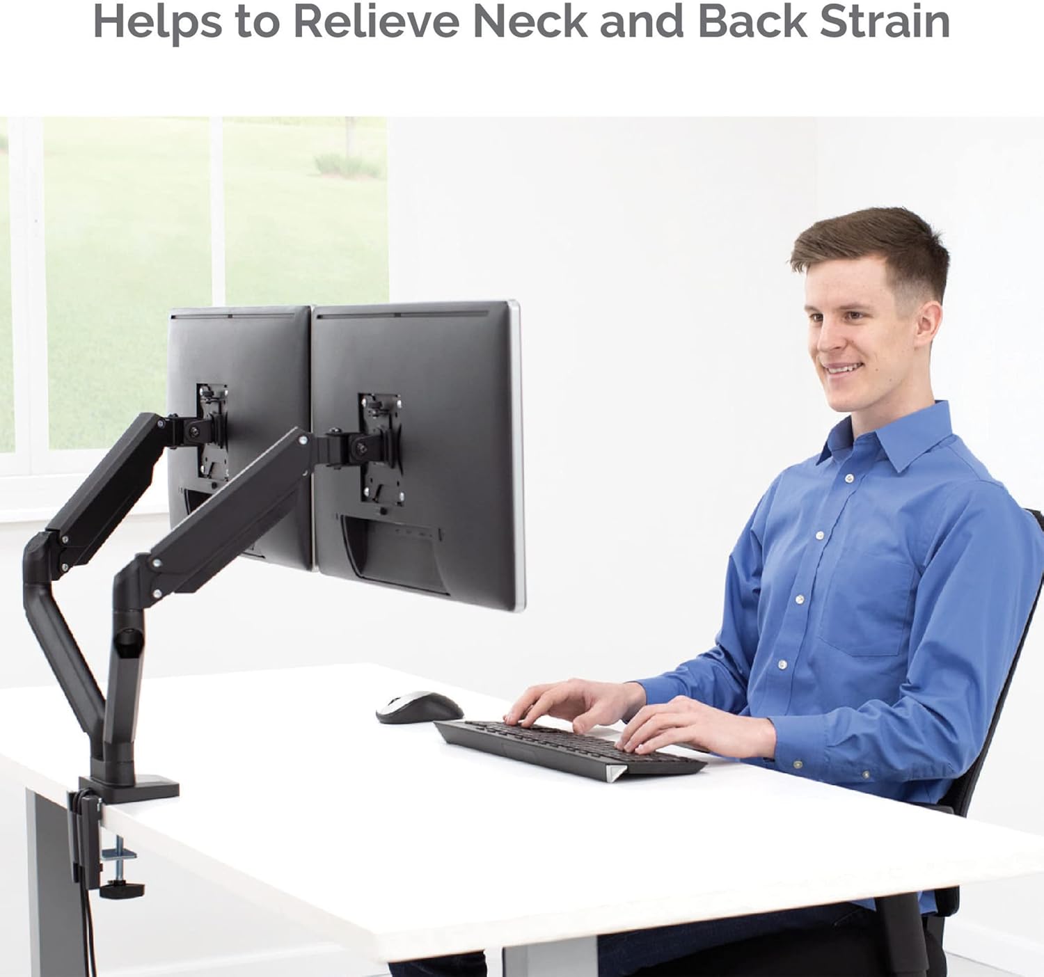 Review Discount Fellowes Platinum Series Adjustable Dual Monitor Arm (8042501), Black