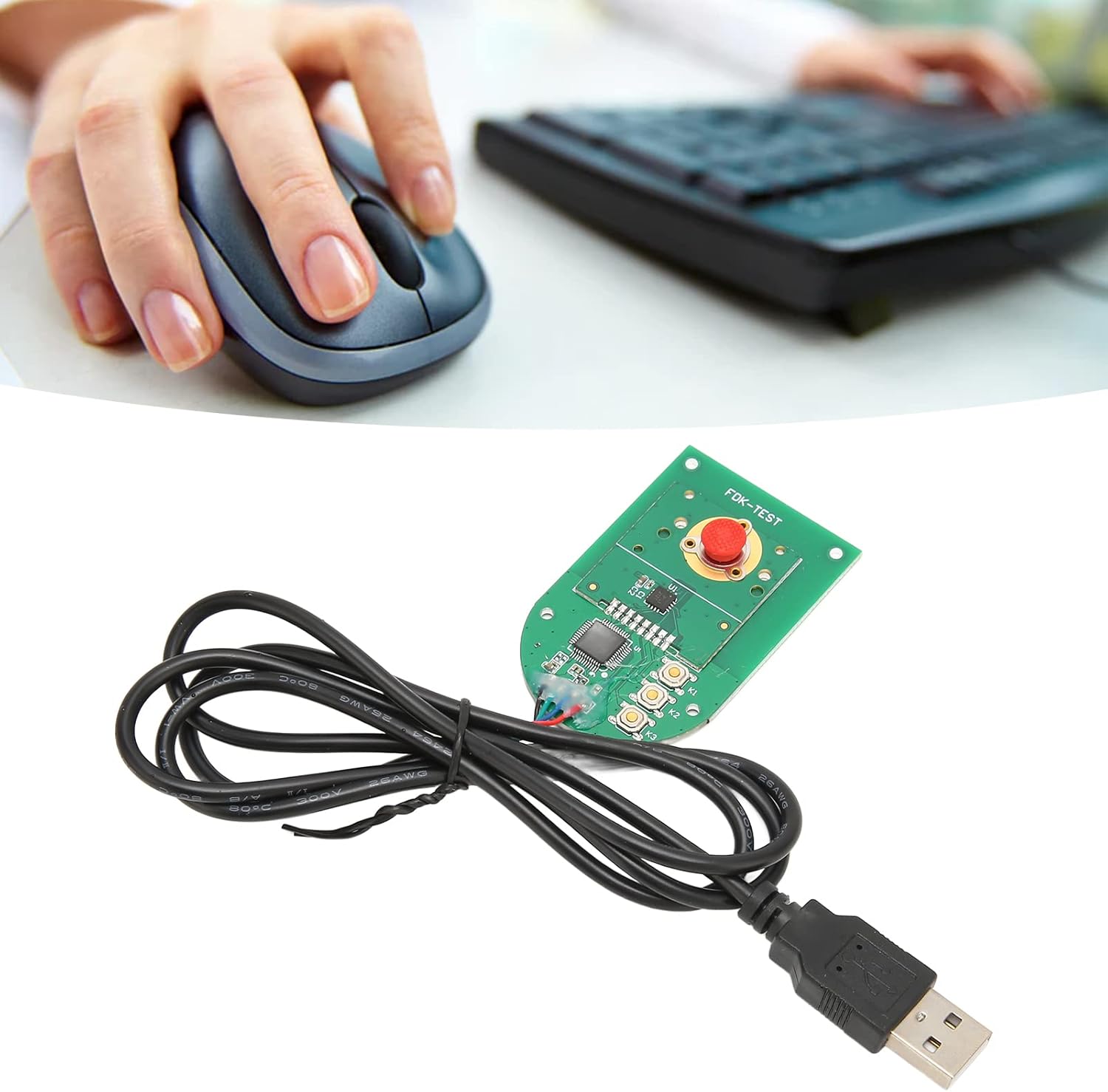 1600DPI Keyboard for Design Companies, Engineers, DIY, Plug and Play, USB Interface, 1M Cable Length