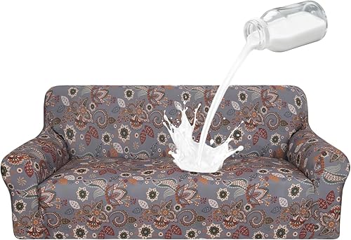 Vista 25 de ALIECOM Fundas 100% impermeables para sofá de 3 cojines, fundas para sofá aptas para mascotas, lavables para perros, fundas elásticas estampadas