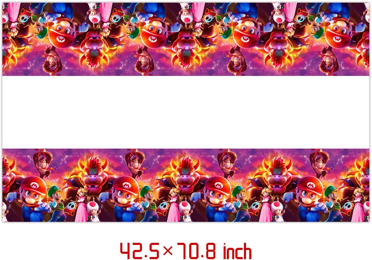 Mario Move Party Supplies 41Pack include 20 plates, 20 napkins 1 tablecloth for Mario Move birthday party Decoration