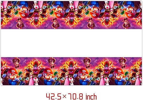 Miniatura 5 de Fuyhiuous Mario Move Party Supplies 41 El paquete incluye 20 platos, 20 servilletas, 1 mantel para decoración de fiesta de cumpleaños de Mario Move