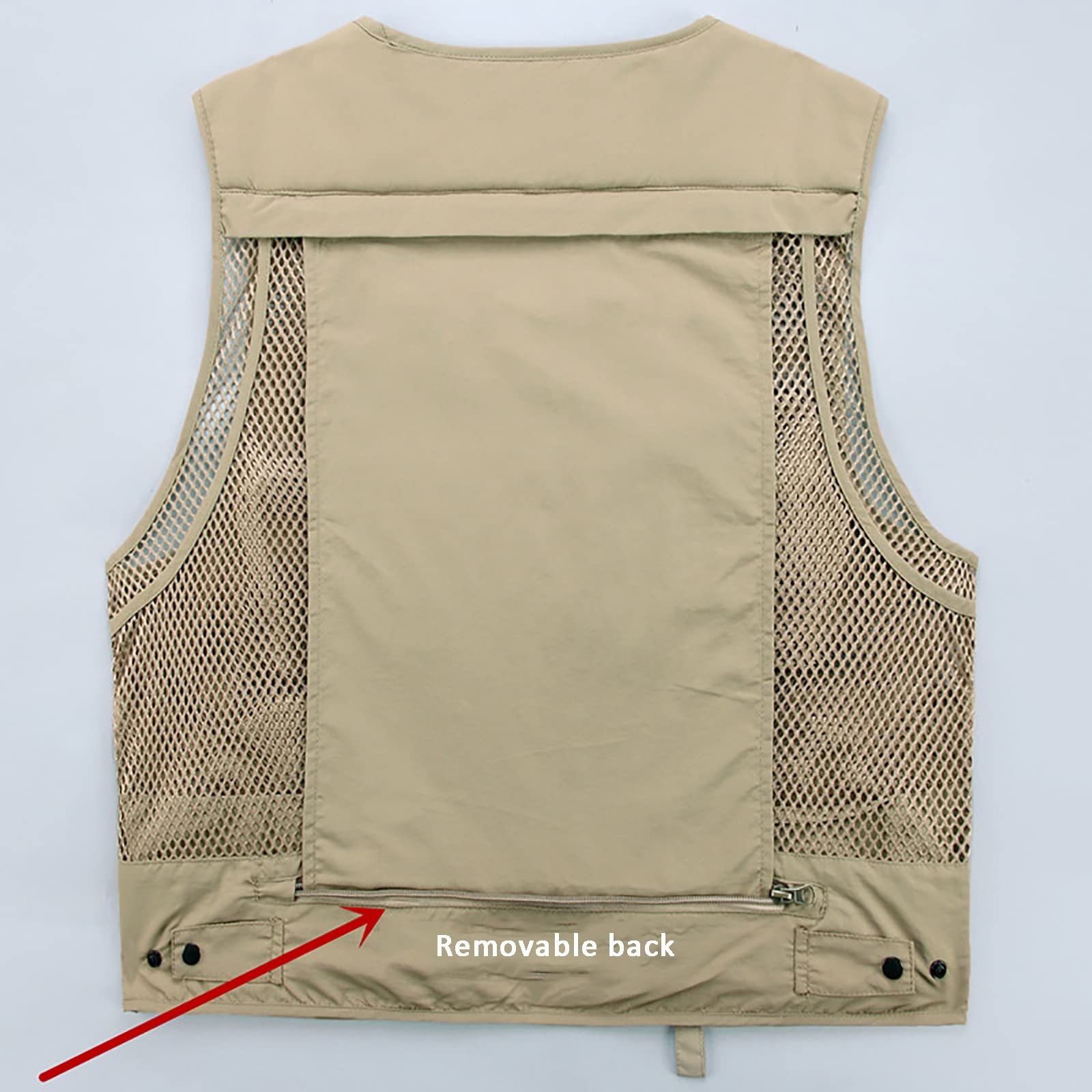 Mire Hommes Pêche Gilet Respirant Gilet De Photographie Extérieur Chasse Séchage Rapide(Size:XL,Color:Vert)