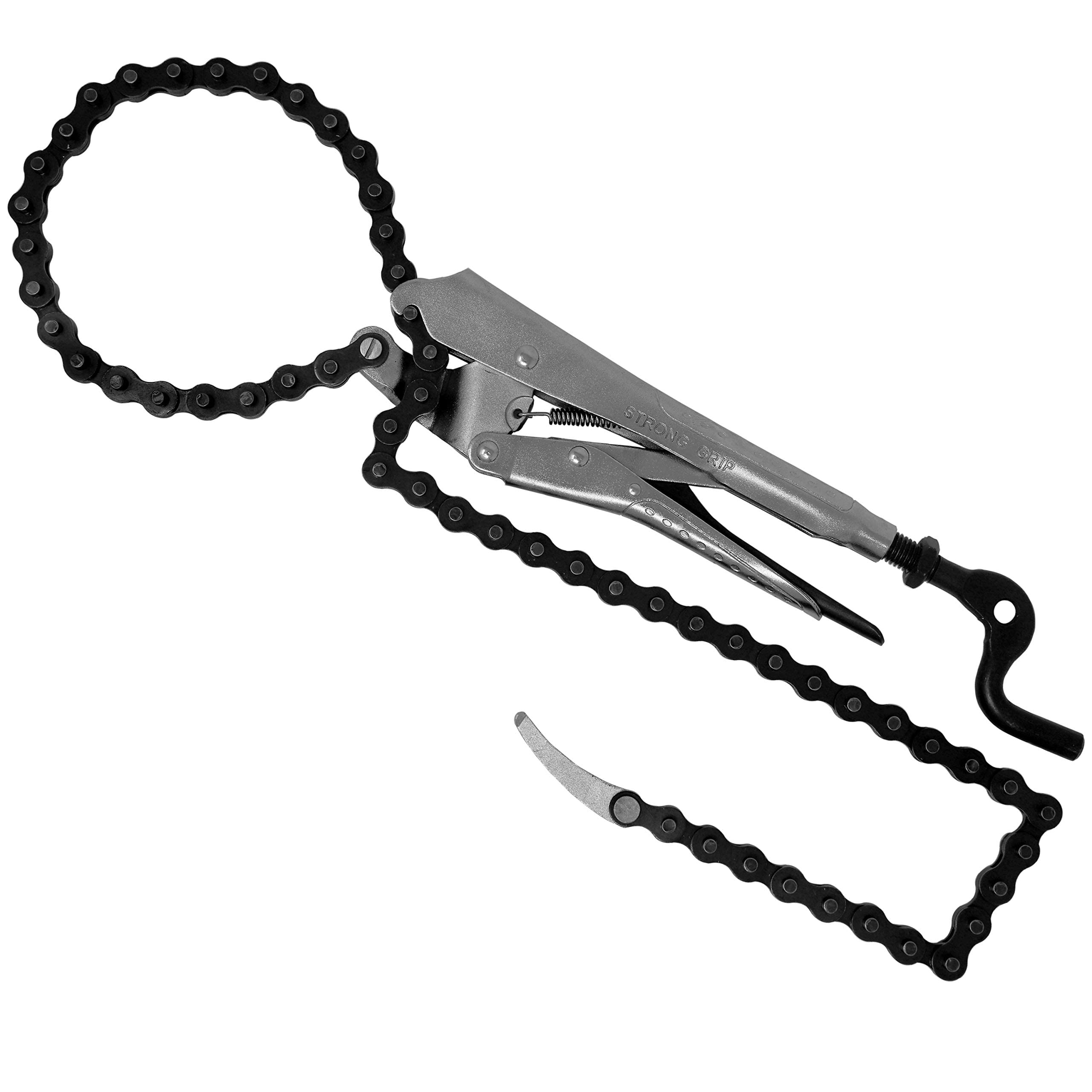 Strong Hand Tools - VAL-PFC1024, Locking Chain Pliers, Removable 24″ Chain, Holds Up to 6.5" Diameter Pipes, Unique Easy Open Crank Handle, Quick Release Trigger, PFC1024