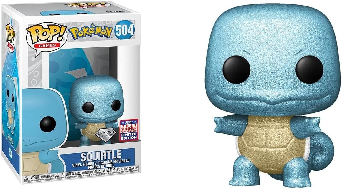 Funko POP! Games: Pokemon - Squirtle Diamond Glitter Vinyl Figure - 2021 Summer Convention Shared Exclusive