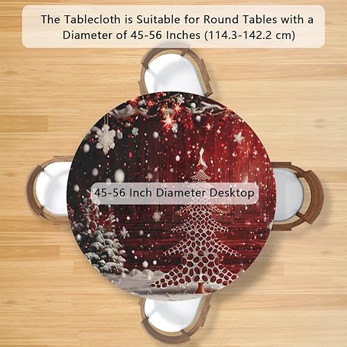 Vista 241 de Pardick Mantel redondo ajustable con diseño de flores de arte en acuarela con mantel elástico, mantel elástico redondo, impermeable, lavable, se