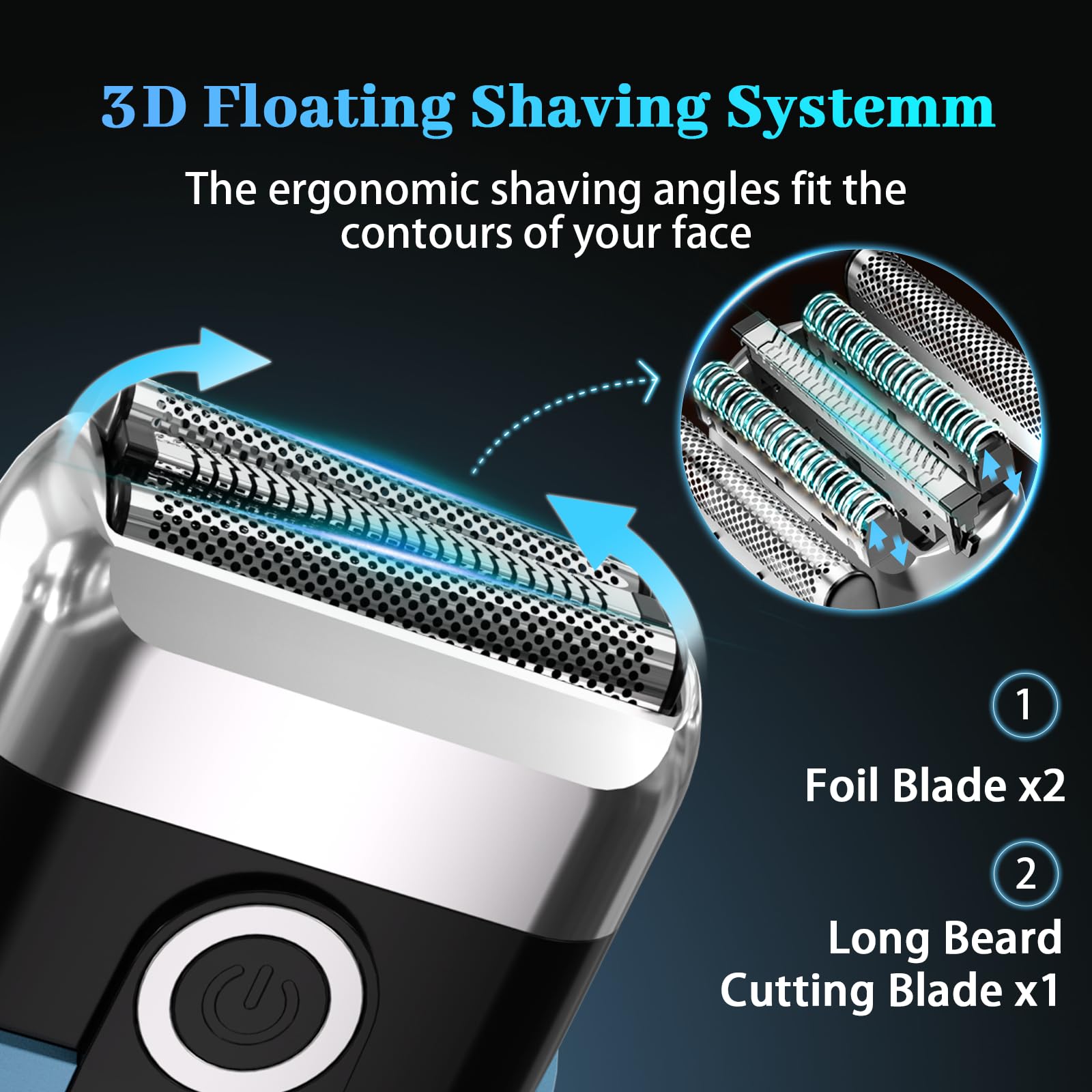 HENZILO Electric Foil Shaver for Men, Cordless Wet/Dry Razor