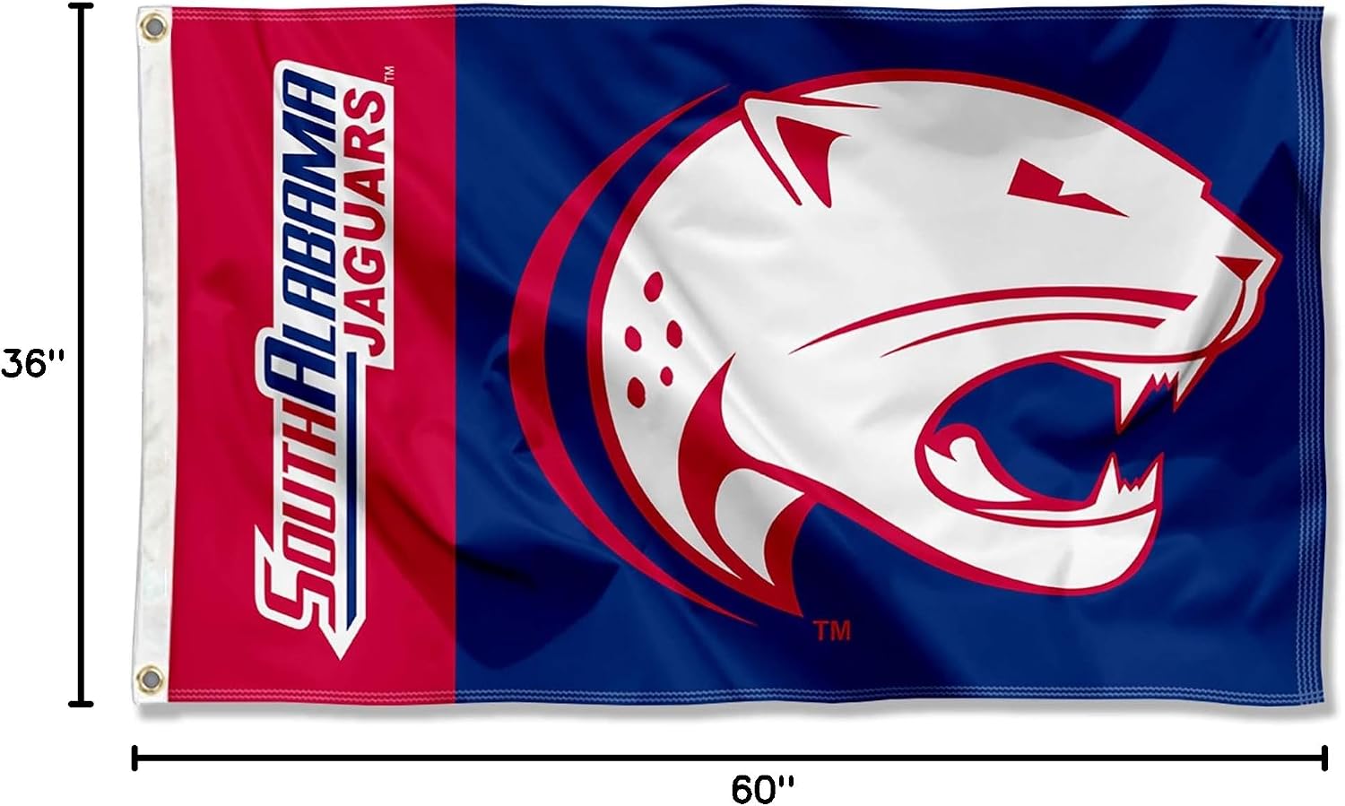 South Alabama Jaguars Wordmark Logo Large Grommet Banner Flag