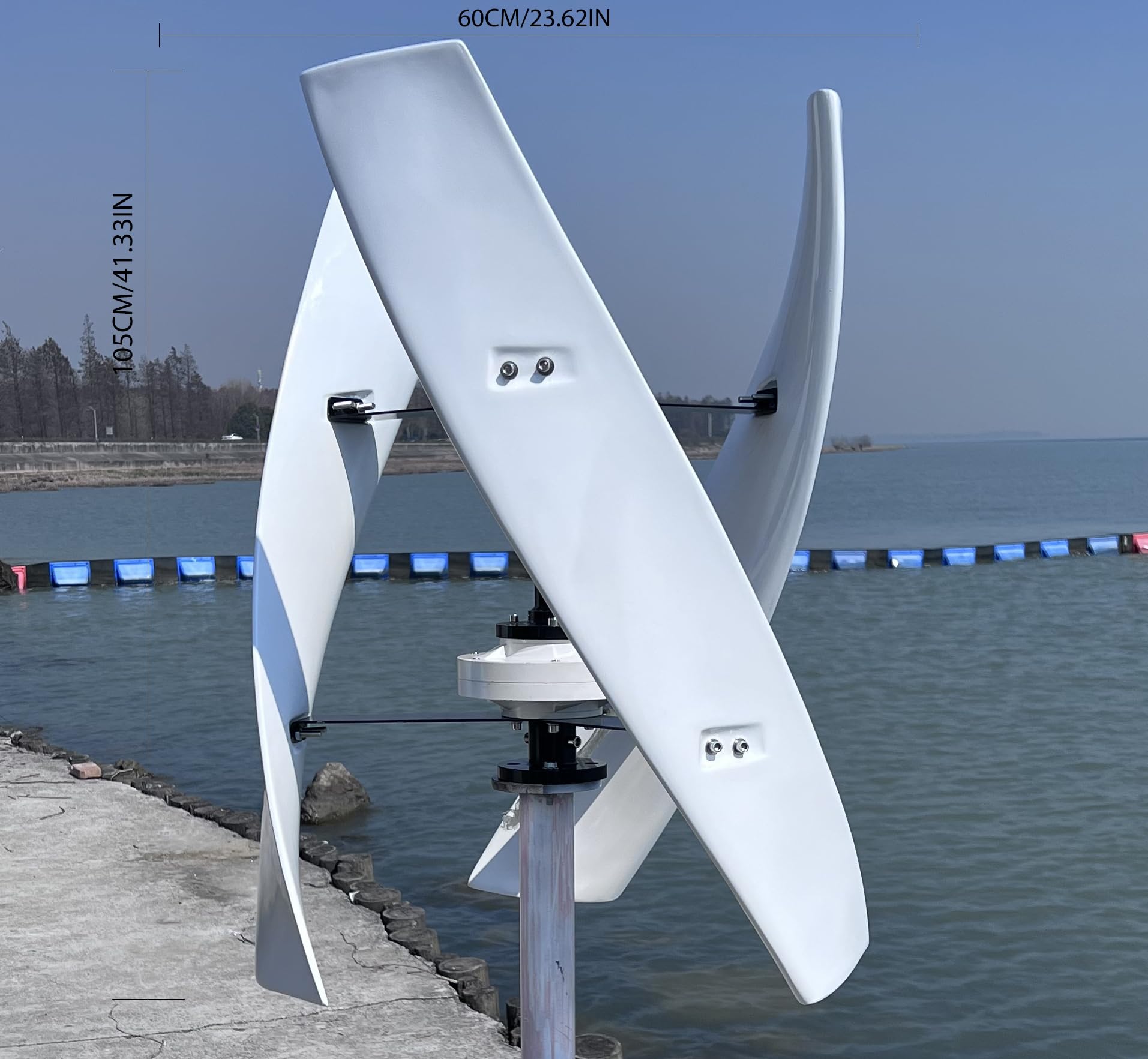 Turbina eólica vertical de 800W 12V/24V/48V con imán permanente, generador eólico con levitación magnética y controlador MPPT, sistema eólico silencioso para uso doméstico (12, Voltios)